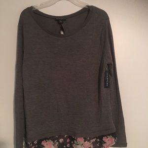 Unique sweater with built in silky undershirt